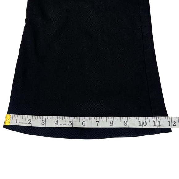 Umgee Flare Jeans Mid Rise Patch Pocket Trouser Denim Pants Black Medium M A0363 - Picture 11 of 15